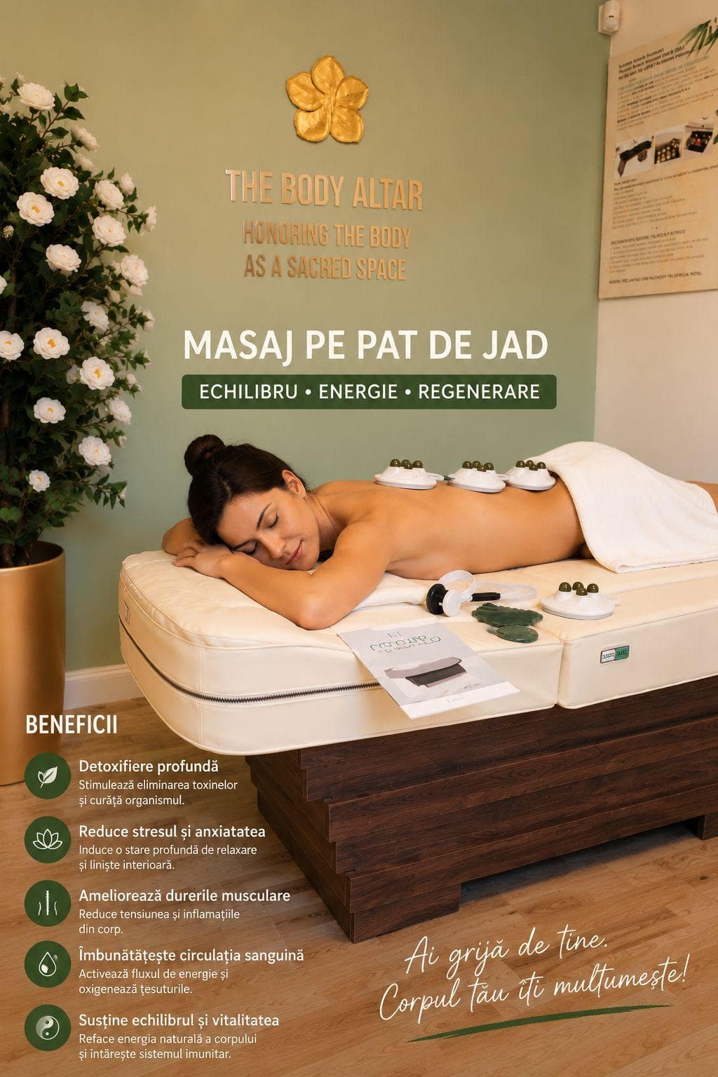 Masajul terapeutic în București și experiența patului de jad la House of Aya